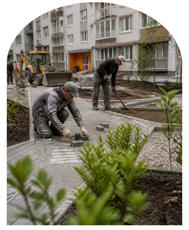 Благоустройство двора многоквартирного дома в Муре